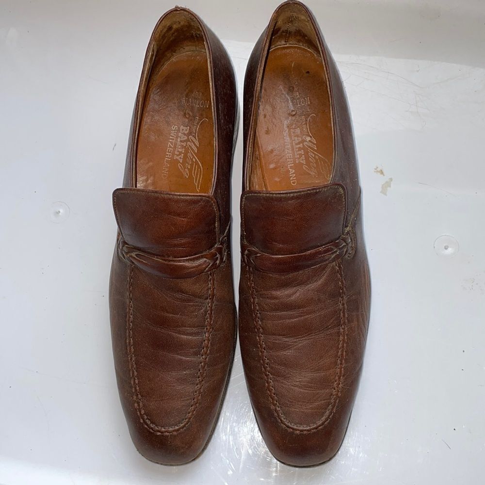 Vintage Bally of Switzerland Marlon brown leather slip on loafers